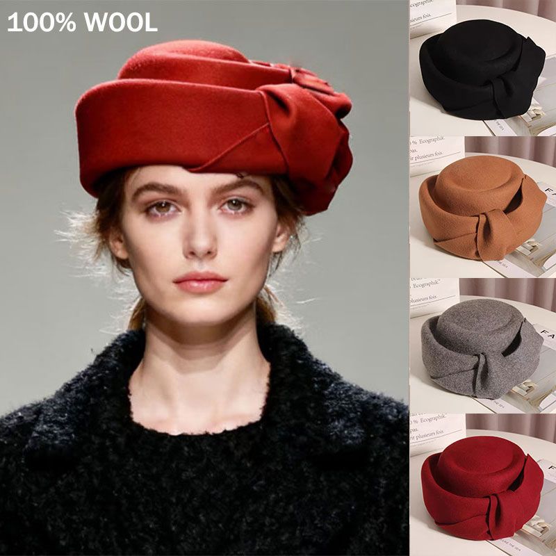 Beret French Wool - 새로운 클래식 울 펠트 베레모 여성
