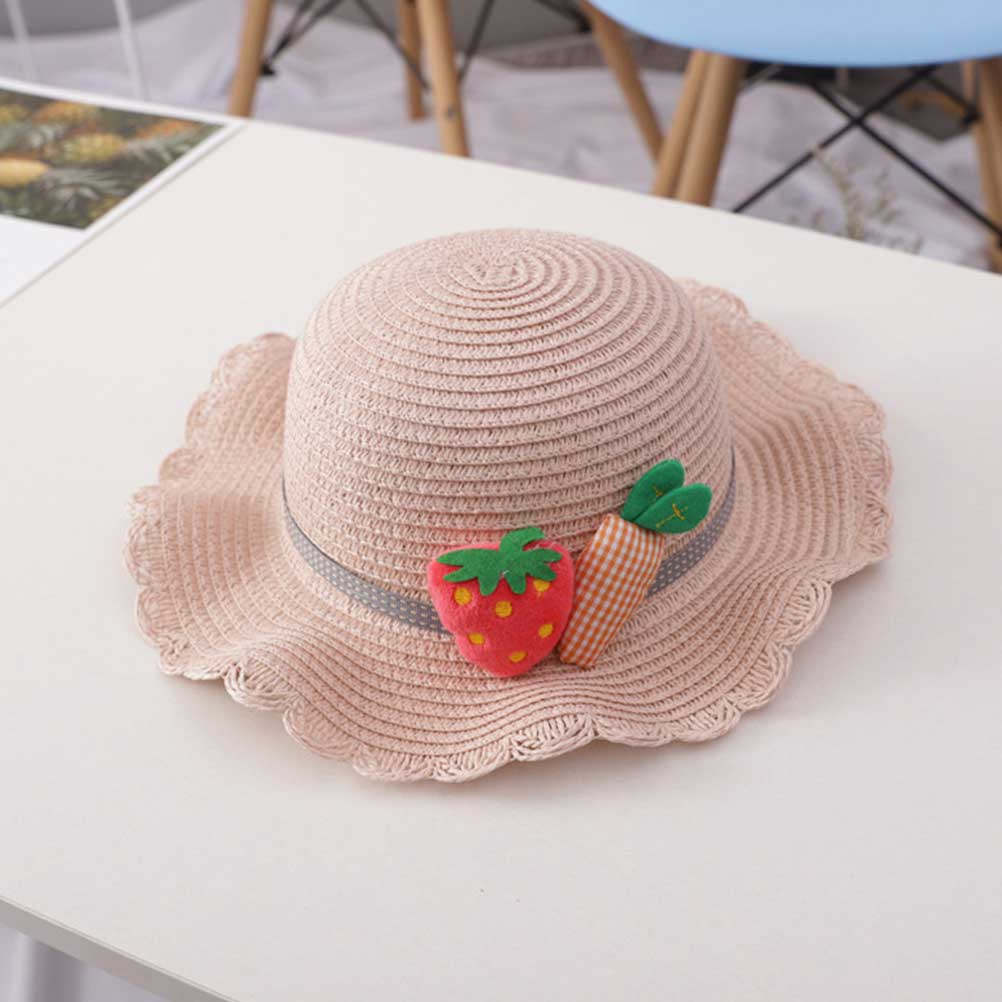 어린이용 밀짚 자외선 차단 모자 1세트 핑크색 54cm - Sun Hat Wide Brim 리뷰 및 가격