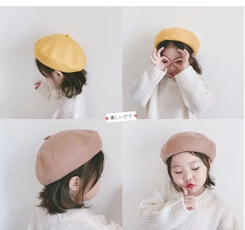 나이 2-6세(50-52cm) 여아용 어린이 베레모 모 - Beret French Wool 리뷰 및 가격