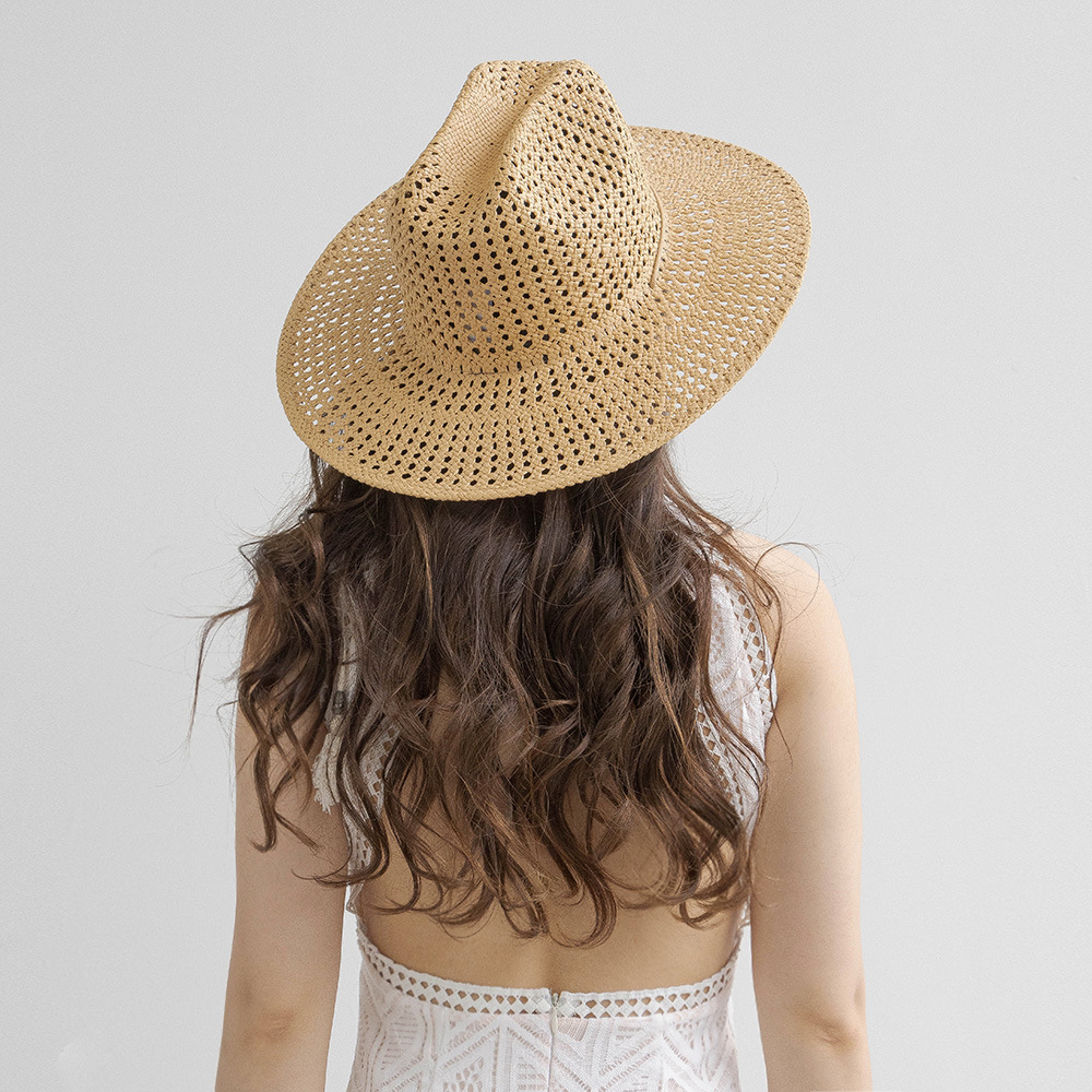 봄 여름 새로운 패션 손으로 짠 속이 빈 종이 밀짚 넓 - Cowboy Hat Straw 리뷰 및 가격