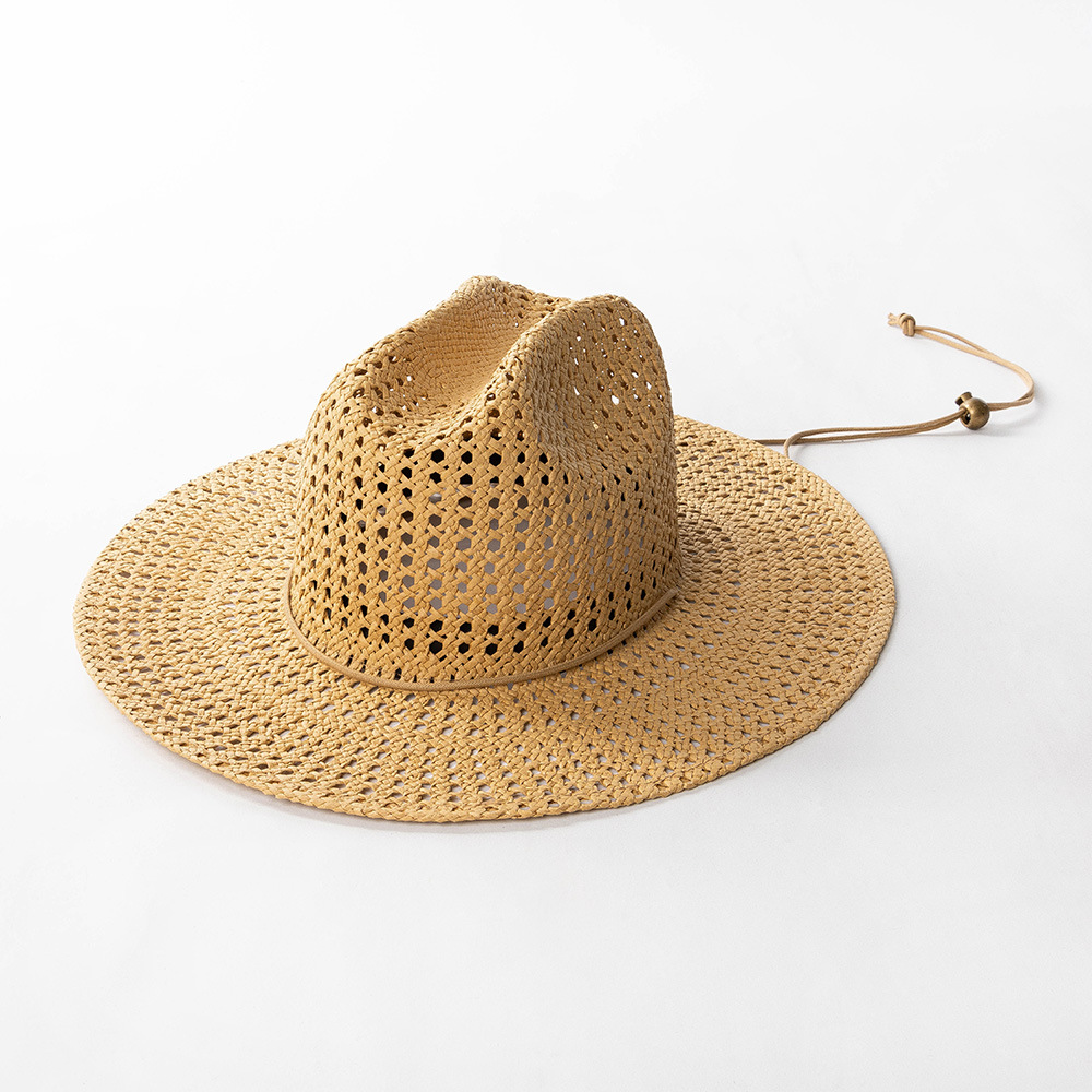 봄 여름 새로운 패션 손으로 짠 속이 빈 종이 밀짚 넓 - Cowboy Hat Straw 리뷰 및 가격