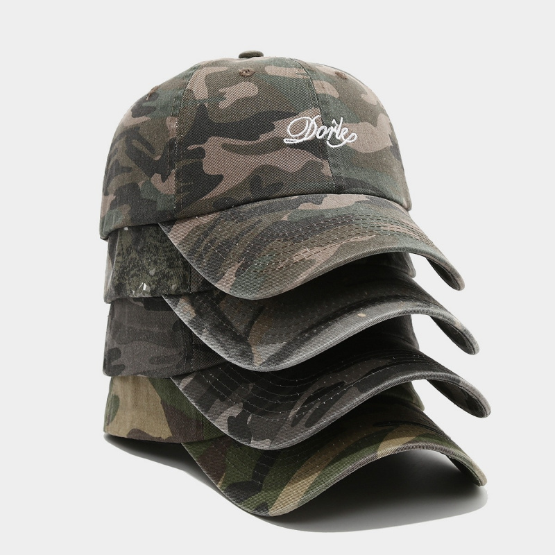자수 레터링이 있는 위장 야구 모자, 조절 가능한 유니 - Dad Hat Cotton 리뷰 및 가격