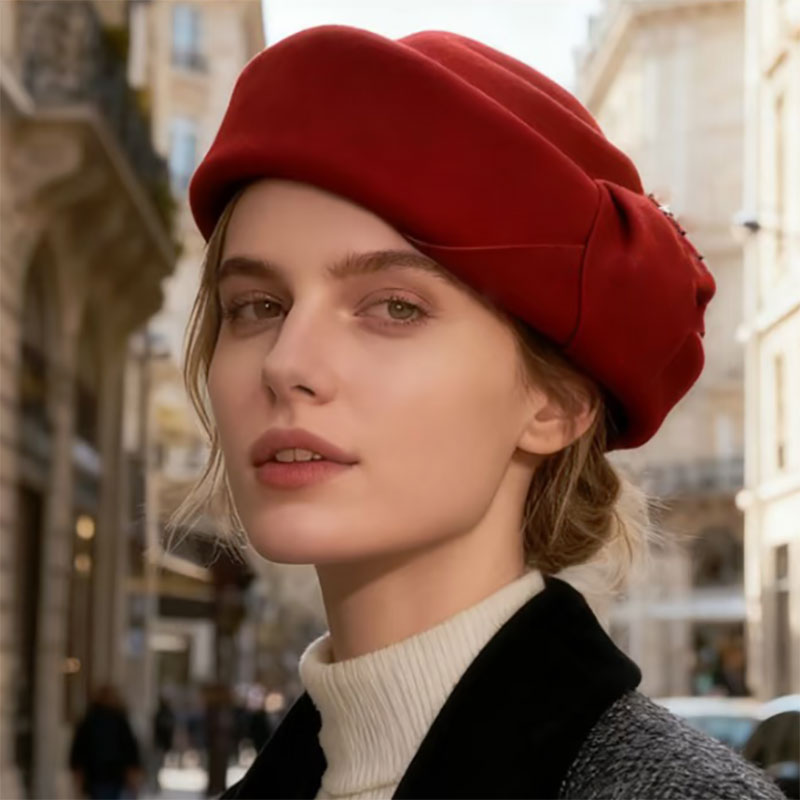 새로운 클래식 울 펠트 베레모 여성 겨울 고품질 펠트  - Beret French Wool 리뷰 및 가격